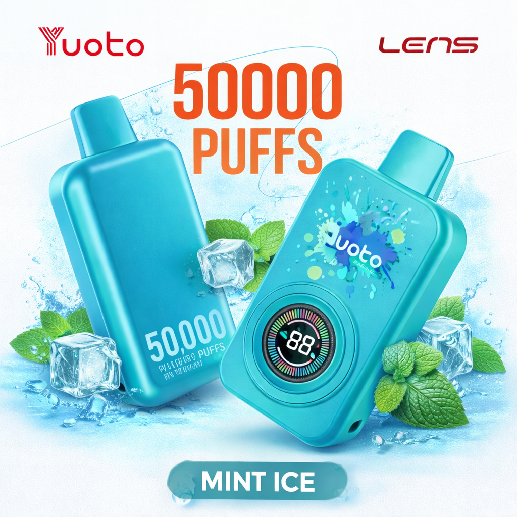 Yuoto Lens 50000 Puffs Disposable Vape – Rechargeable Mesh Coil 5% Nic Salt Long-Lasting Vape