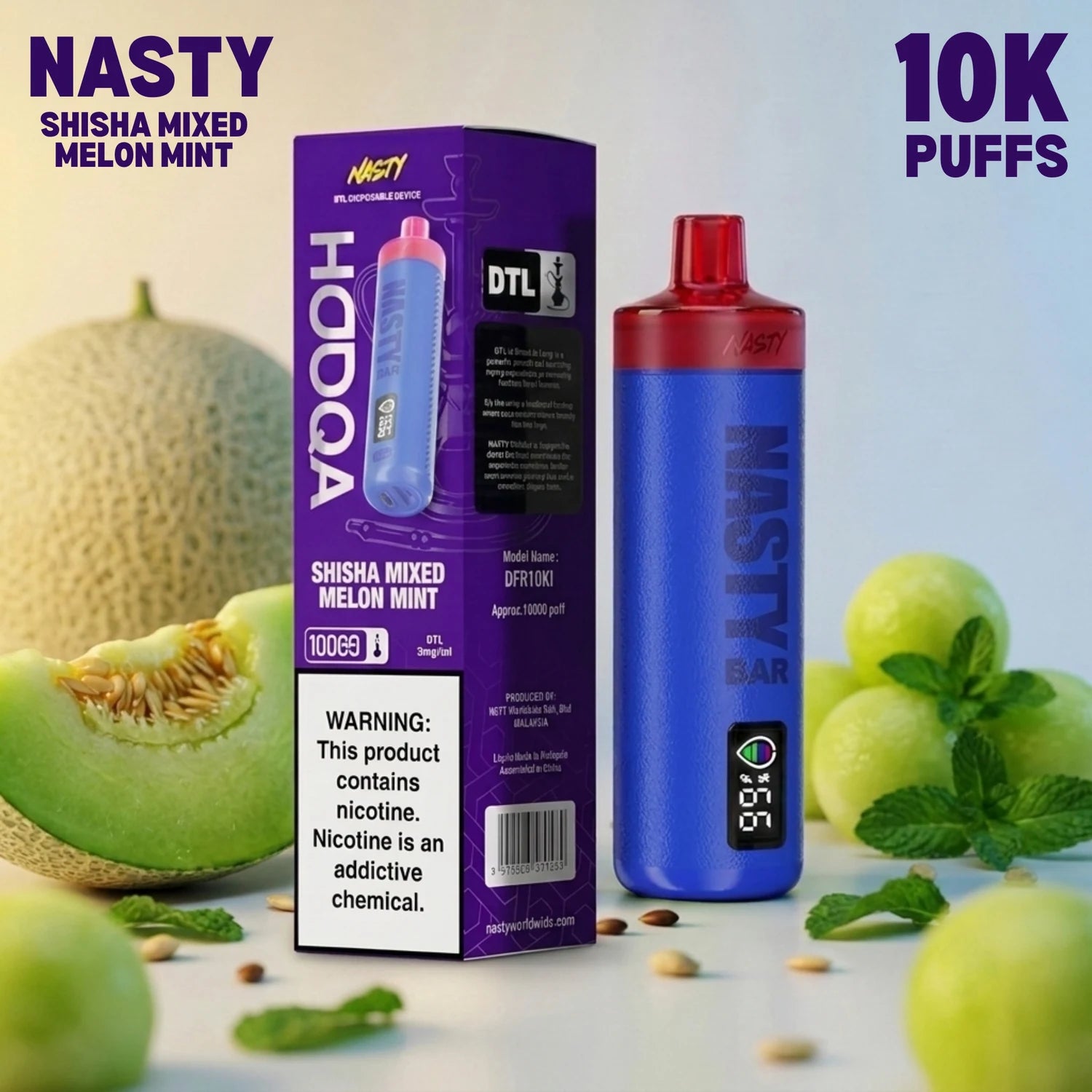 Nasty Bar HooQa - 10000 disposable vape - Shisha Mint flavour