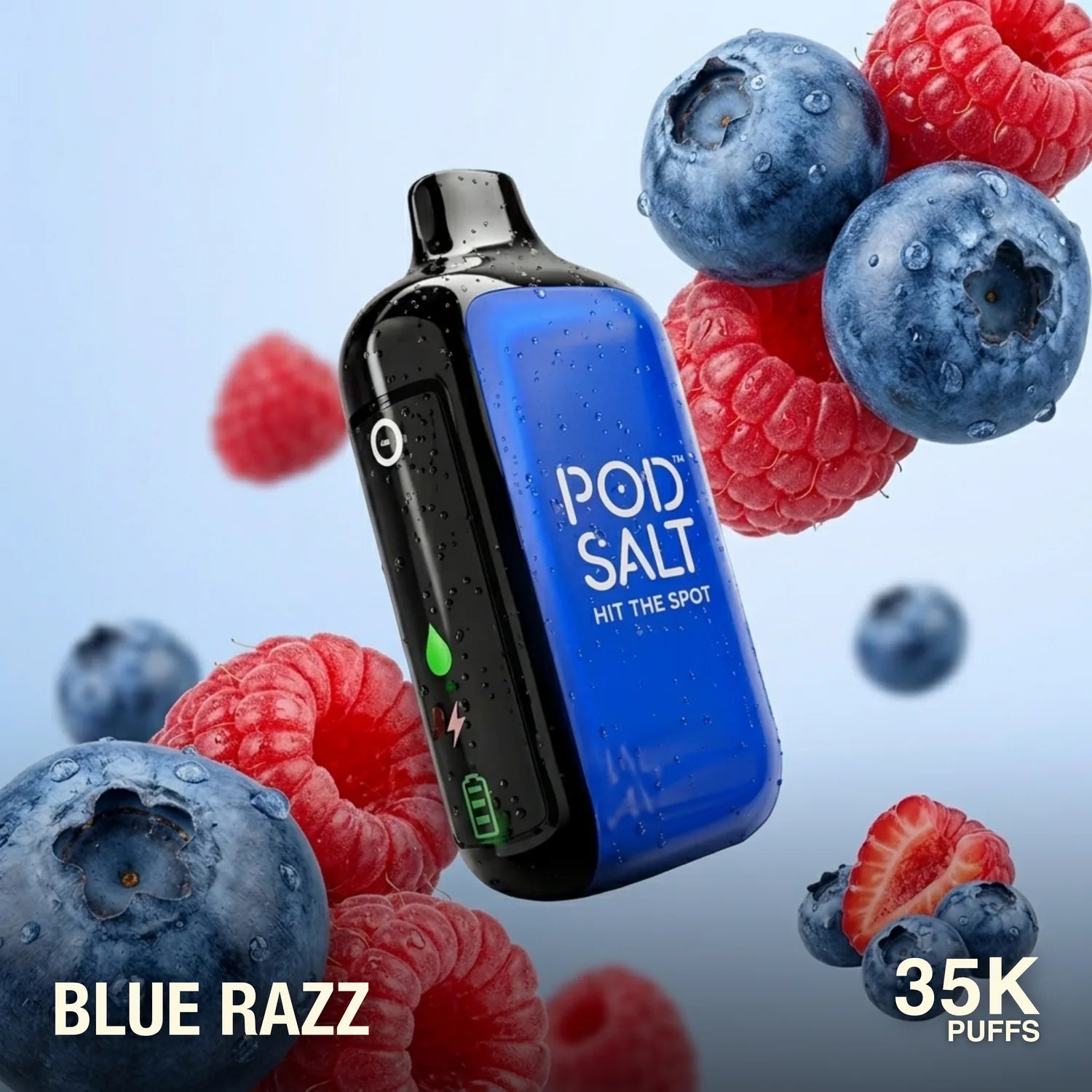 Pod Salt Hit The Spot 35000 disposable vape - Blue Razz flavour