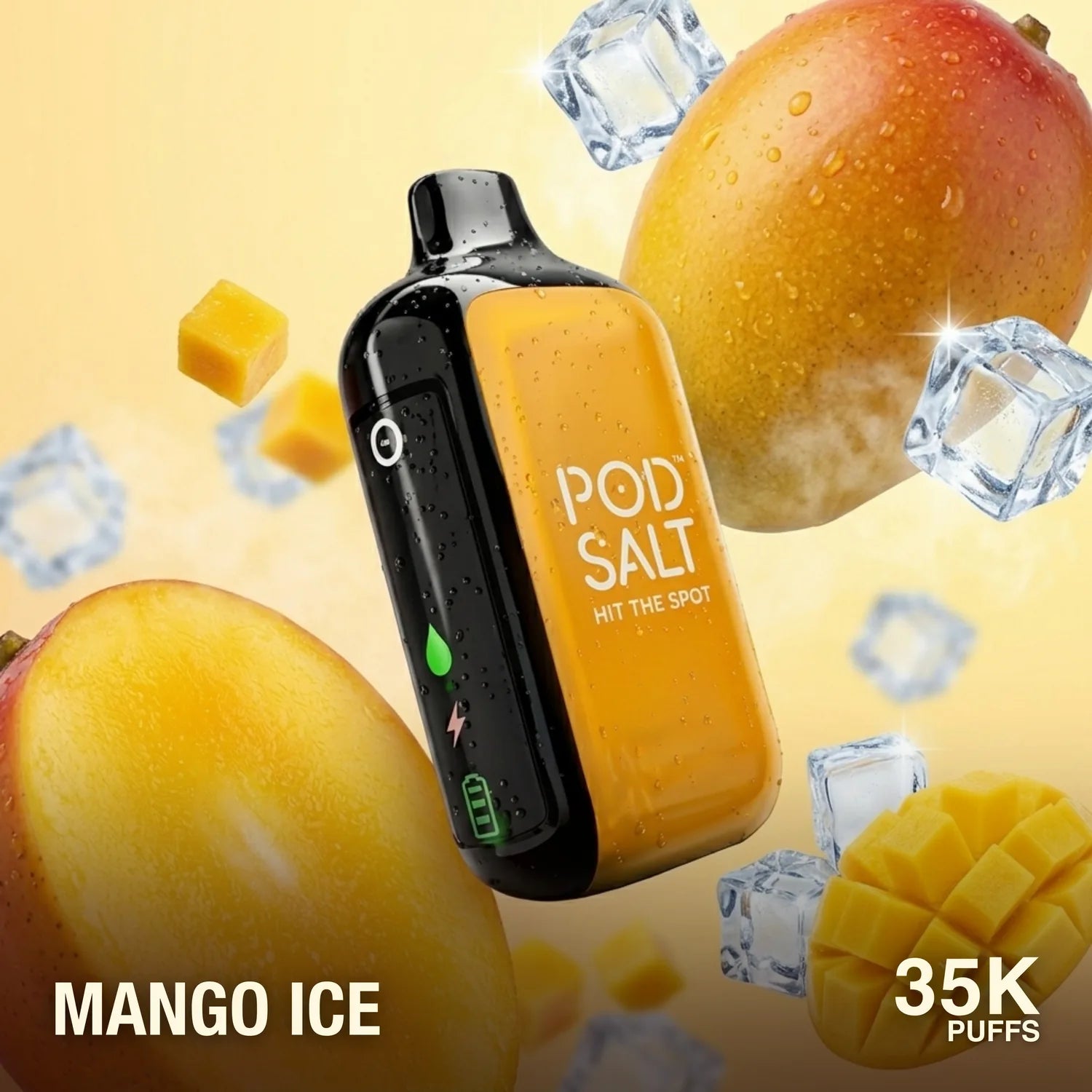 Pod Salt Hit The Spot 35000 disposable vape - Mango Ice flavour