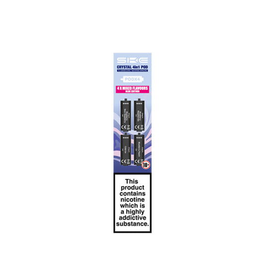 SKE Crystal 2400 4in1 Blue Edition Prefilled Vape Pods 20mg