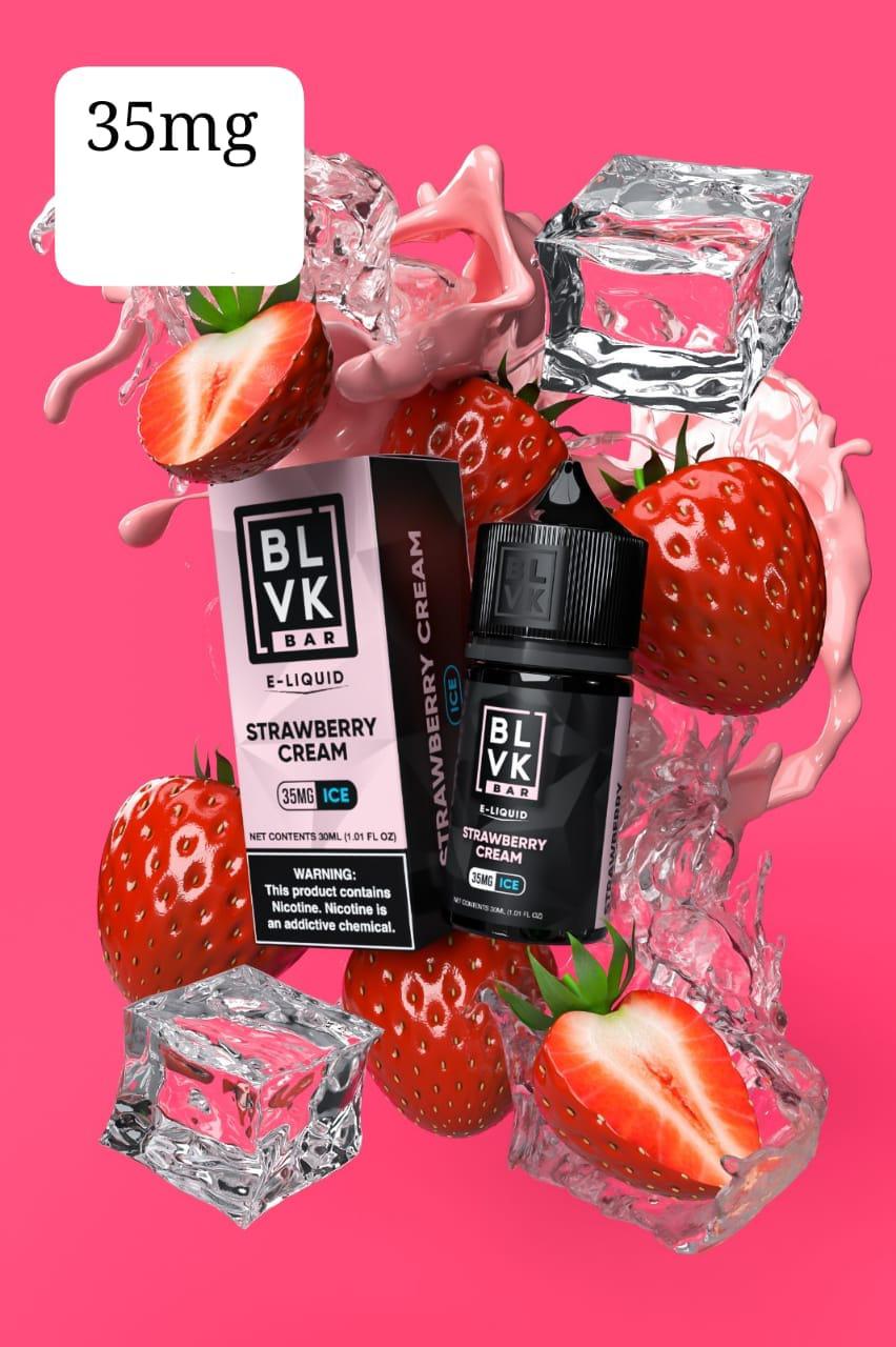 Buy Strawberry Cream Ice BLVK Tobacco 30ml Vape Juice 35mg / 50mg | Best Price