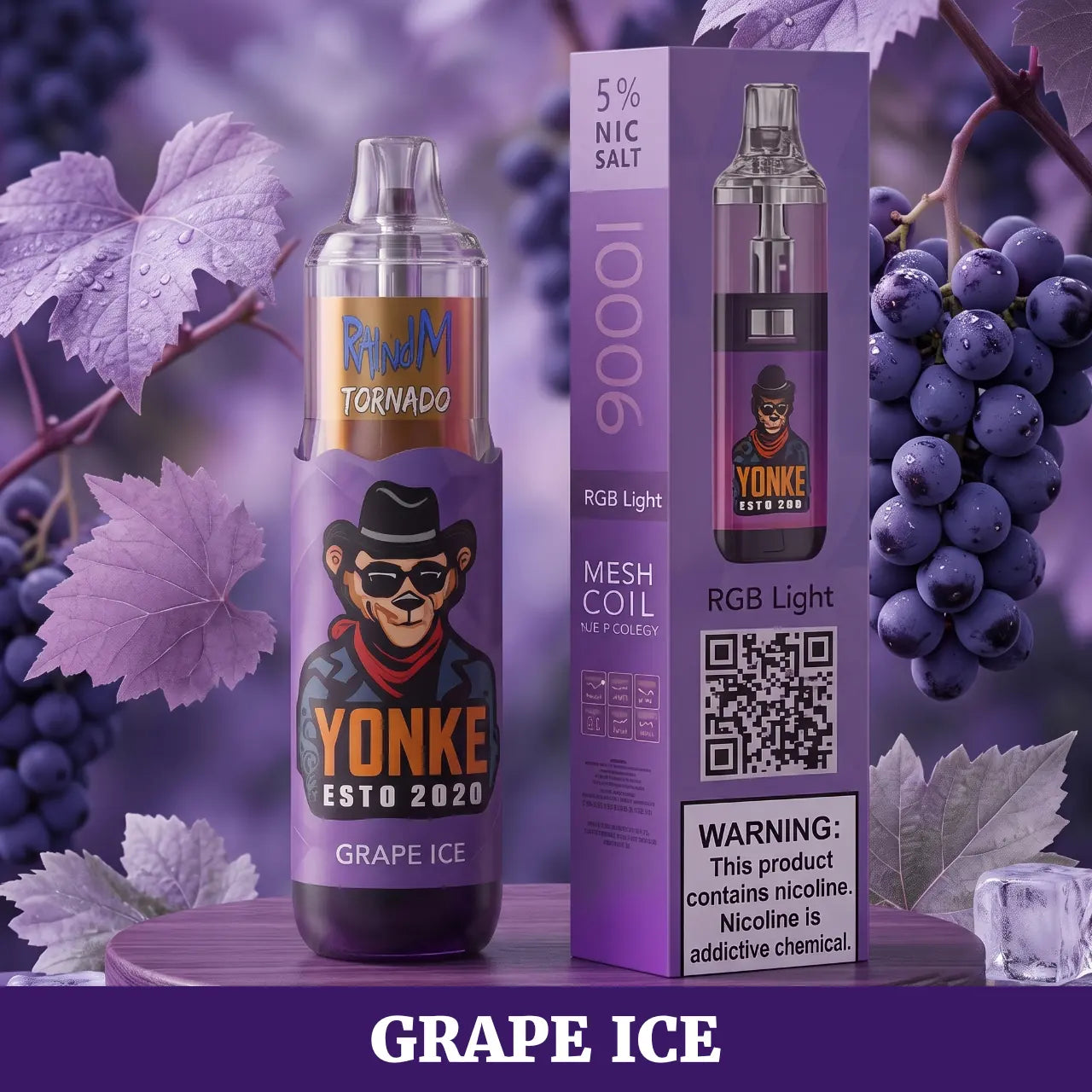 Tornado - 7000 disposable vape - Grape Ice flavour