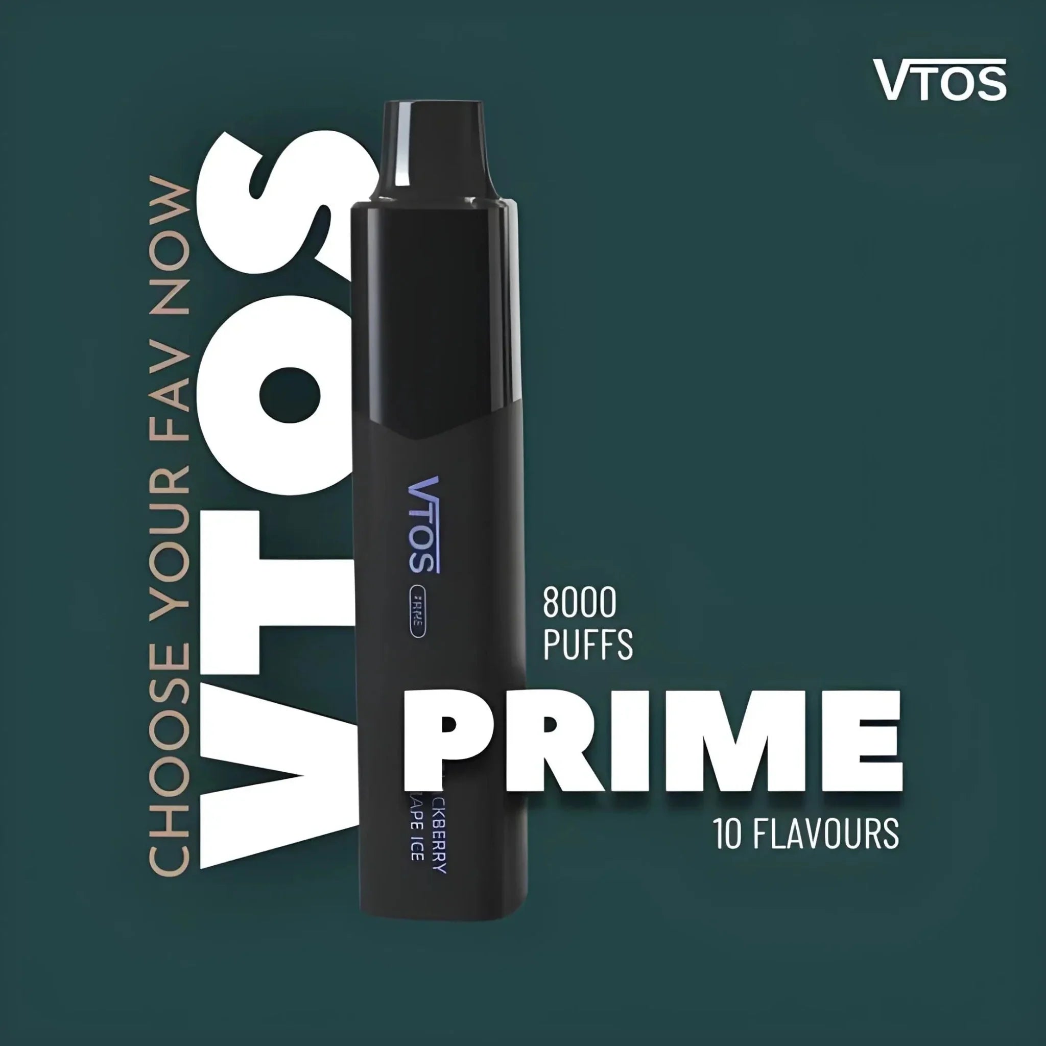 Vtos Prime 8000 Puffs Disposable Vape Black and Green