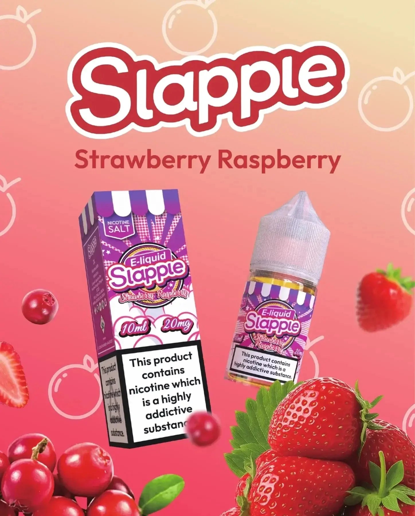 Strawberry Raspberry - Slapple Nic Salt 30ML | 30MG, 50MG | Vape Mash India