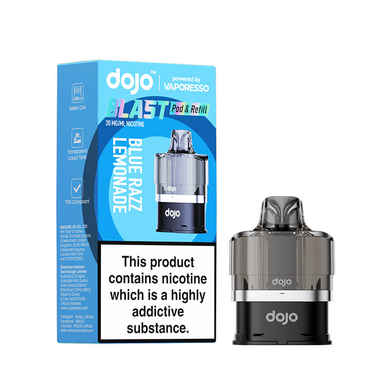 Vaporesso DOJO Blast 6000 Blue Razz Lemonade Prefilled Pod & Refill
